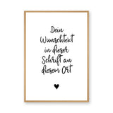 Typography Minimalist Wall Art Print – German Handwritten Quote With Heart