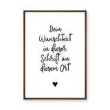 Typography Minimalist Wall Art Print – German Handwritten Quote With Heart