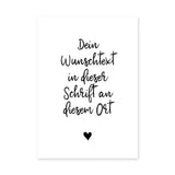 Typography Minimalist Wall Art Print – German Handwritten Quote With Heart