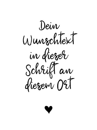 Typography Minimalist Wall Art Print – German Handwritten Quote With Heart