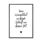 Typography Minimalist Wall Art Print – German Handwritten Quote With Heart