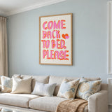 Typography Retro Pop-Art Wall Art Poster – Playful Come Back to Bed Quote