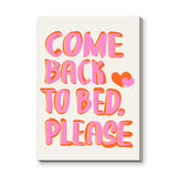 Typography Retro Pop-Art Wall Art Poster – Playful Come Back to Bed Quote