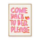 Typography Retro Pop-Art Wall Art Poster – Playful Come Back to Bed Quote