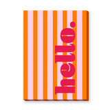 Typography Retro Wall Decor – Orange and Pink Striped Home Print
