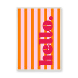 Typography Retro Wall Decor – Orange and Pink Striped Home Print