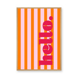 Typography Retro Wall Decor – Orange and Pink Striped Home Print
