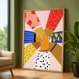 Unity Hands Modern Wall Art Poster – Colorful Diversity Illustration