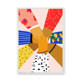 Unity Hands Modern Wall Art Poster – Colorful Diversity Illustration