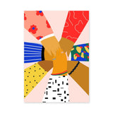 Unity Hands Modern Wall Art Poster – Colorful Diversity Illustration