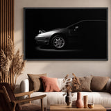 Volvo 480 Modern Wall Art Print – Low-Key Black-and-White Car Profile