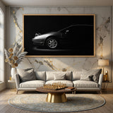 Volvo 480 Modern Wall Art Print – Low-Key Black-and-White Car Profile