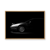 Volvo 480 Modern Wall Art Print – Low-Key Black-and-White Car Profile