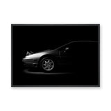 Volvo 480 Modern Wall Art Print – Low-Key Black-and-White Car Profile