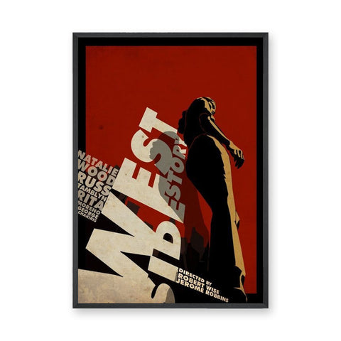 West Side Story Retro Typography Wall Decor – Red Movie Poster Print