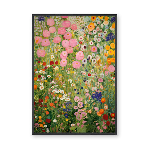 Wildflower Meadow Botanical Wall Art Print – Colorful Painted Floral Field