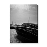 Yacht Photography Modern Wall Art Poster – Black and White Marina Scene