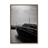 Yacht Photography Modern Wall Art Poster – Black and White Marina Scene