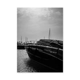 Yacht Photography Modern Wall Art Poster – Black and White Marina Scene